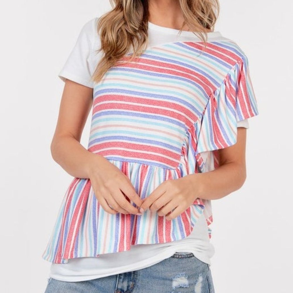 Multi Color Layered Look Top
